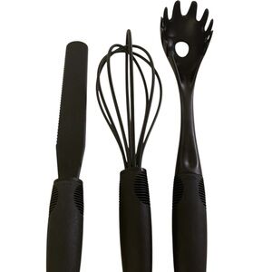 Oxo Good Grips Lot Of 3 Utensils Spaghetti Server Whisk Spreader Nylon Black